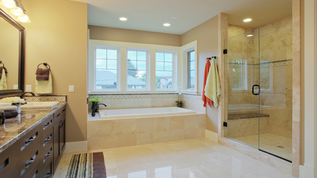 Cozy and inviting bathroom with natural light and a relaxing ambiance.